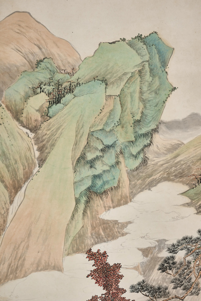 吴毂祥 1880年作 《秋山策杖图》 - 图6