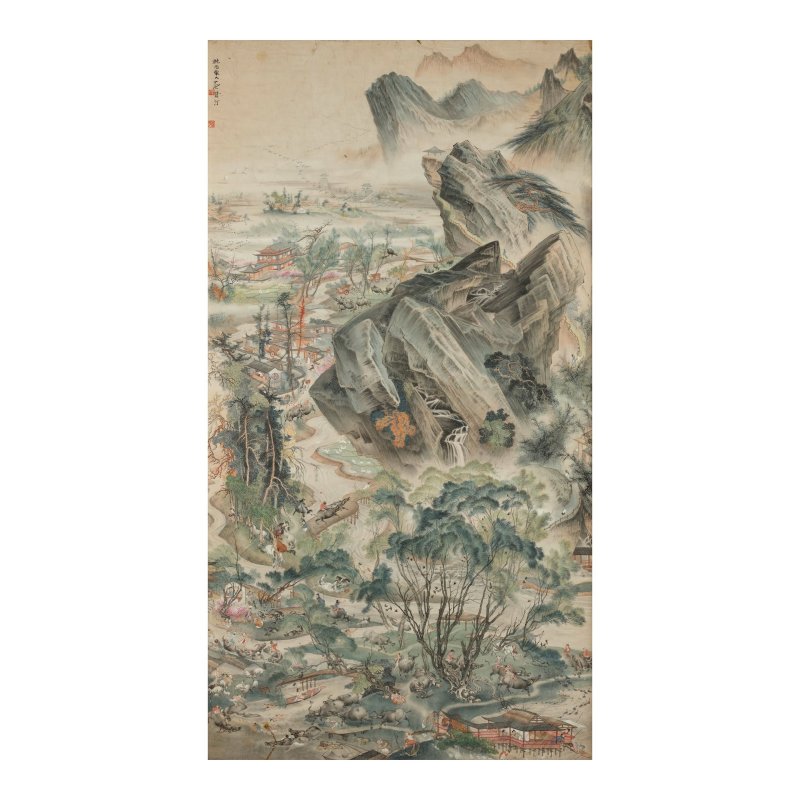 蔡鶴汀（1909-1976）　春日風光　設色紙本　鏡框 | CAI HETING (1909-1976) - 图3