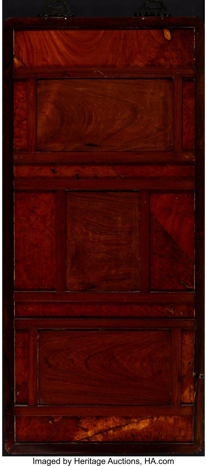A Wood Hanging Panel with Inset Chinese Famille Rose Plaques - 图5