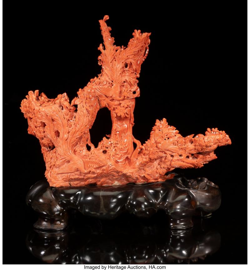 An Exceptionally Large Chinese Carved Coral Figural Group - 图4
