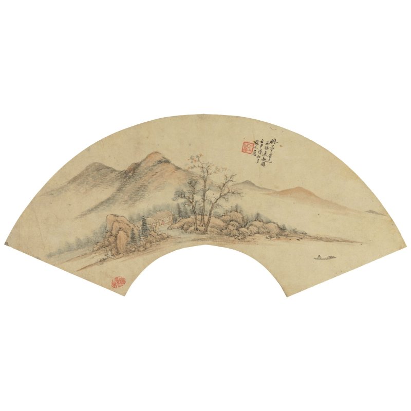 張之萬（1811-1897）　仿古山水冊　設色紙本　扇面冊頁八開　一八七二年作 | ZHANG ZHIWAN (1811-1897) - 图9