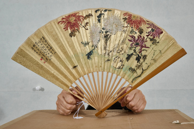 杨寿机、王一之 1945年作 《花卉》、《书法》 - 图2