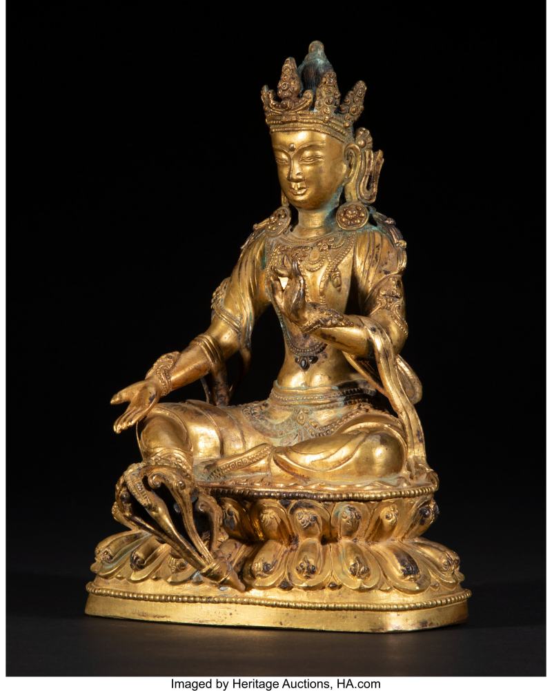 A Sino-Tibetan Gilt Bronze Figure of a Bodhisattva - 图4