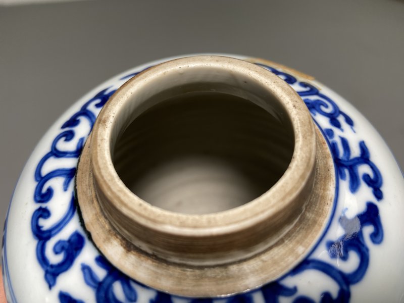 清早期 青花缠枝花卉纹罐 - 图12