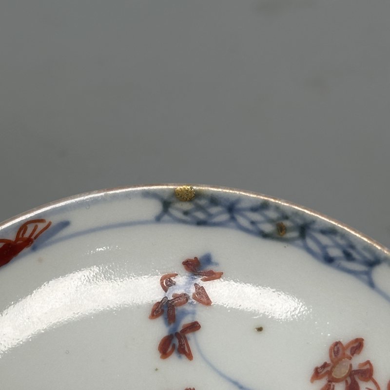 清雍正 青花矾红描金花卉纹盘一对 - 图20
