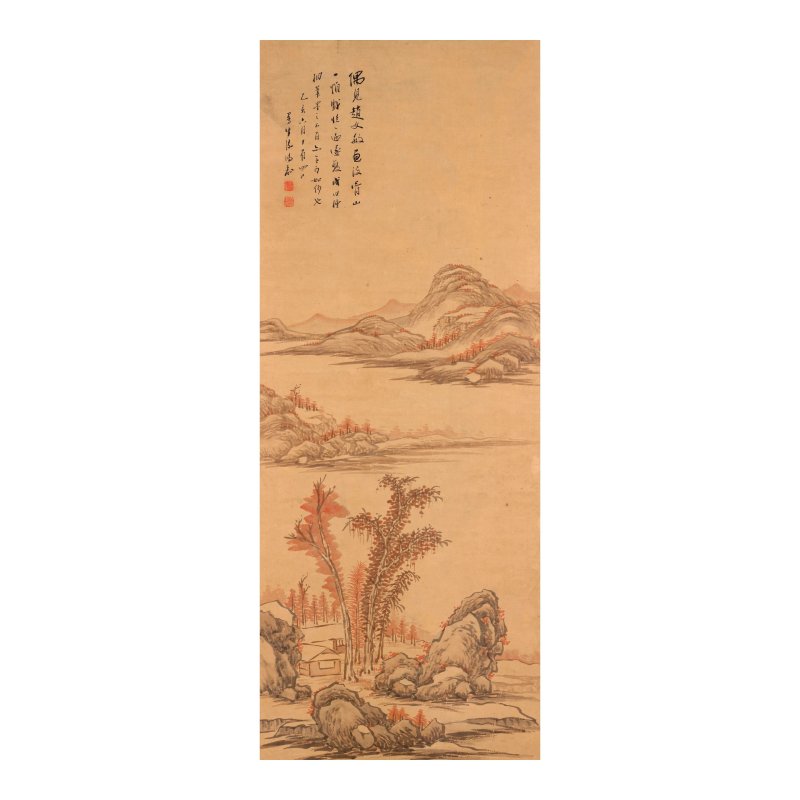 陳鴻壽（1768-1822）　臨趙孟頫沒骨山水　設色紙本　立軸　一八一五年作 | CHEN HONGSHOU (1768-1822) - 图6