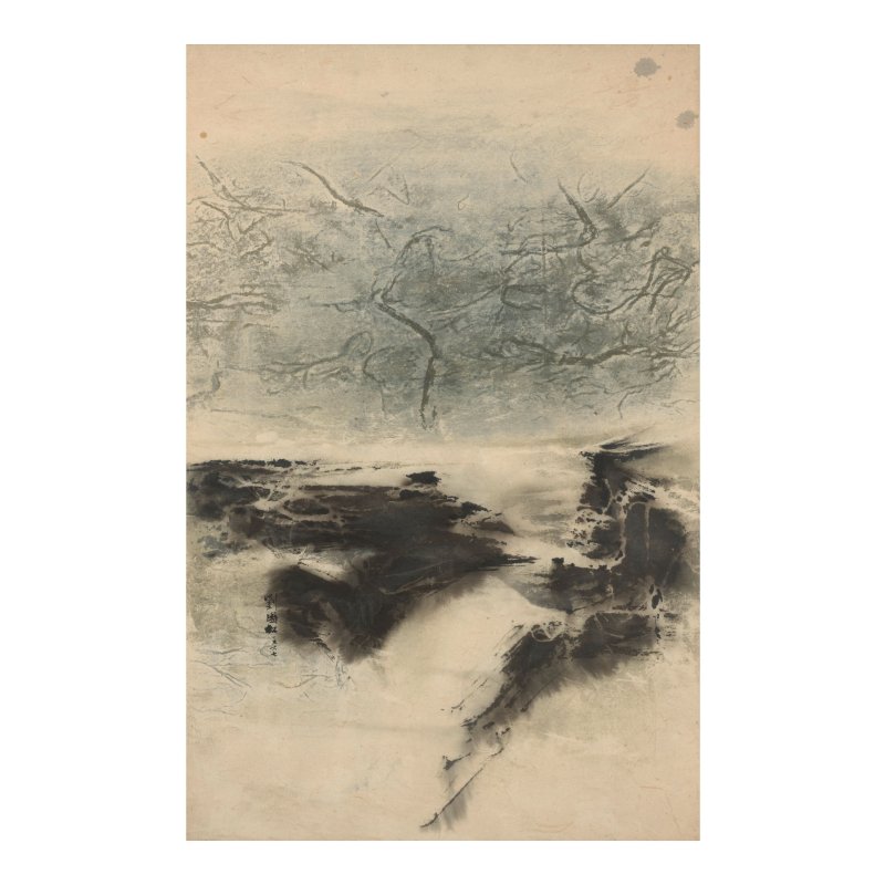 劉國松（1932年生）　湖光　設色紙本　鏡框　一九六七年作 | LIU GUOSONG (LIU KUO-SUNG, BORN 1932) - 图3