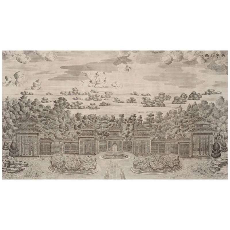 伊蘭泰（活躍於1749–1793年）仿郎世寧　圓明園苑景　紙本銅版畫　冊頁裱為鏡框二十幅　一九七七年印製 | YI LANTAI (ACTIVE 1749-1793) AFTER GIUSEPPE CASTIGLIONE (LANG SHINING), JARDIN DE FLORE, PARIS