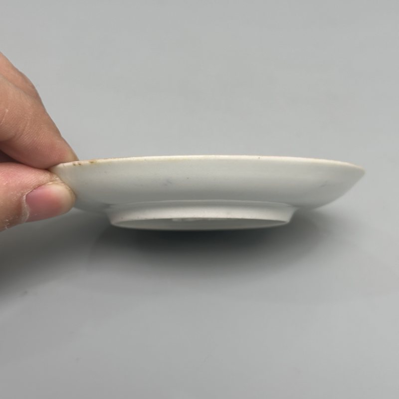 清雍正 青花矾红描金花卉纹盘一对 - 图4