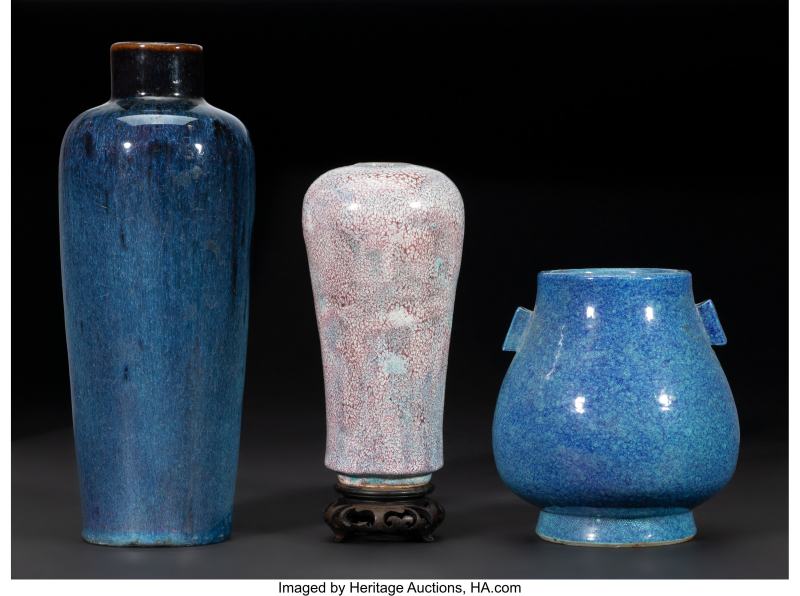 A Group of Three Chinese Glazed Vases