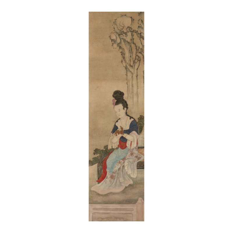 郎世寧（1688-1766）畫派　清宮洋装仕女圖　設色紙本　鏡框六屏　十八世紀 | SCHOOL OF GUISEPPE CASTIGLIONE (LANG SHINING, 1688-1766) - 图12