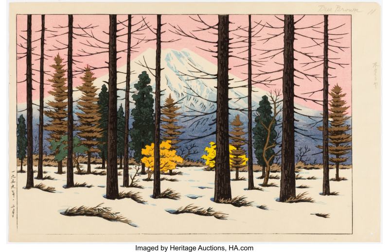 Ito Takashi (Japanese, 1894-1982), Group of Eight Works, Progressive Print Set Mt. Fuji in Mountains (Sanchu no Fuji) - 图2