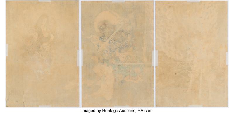 Tsukioka Yoshitoshi (Japanese, 1839-1892), Fudo Myoo Threatening Yuten (triptych) - 图2