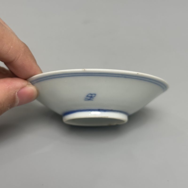 清乾隆 青花山水人物图盘 - 图11