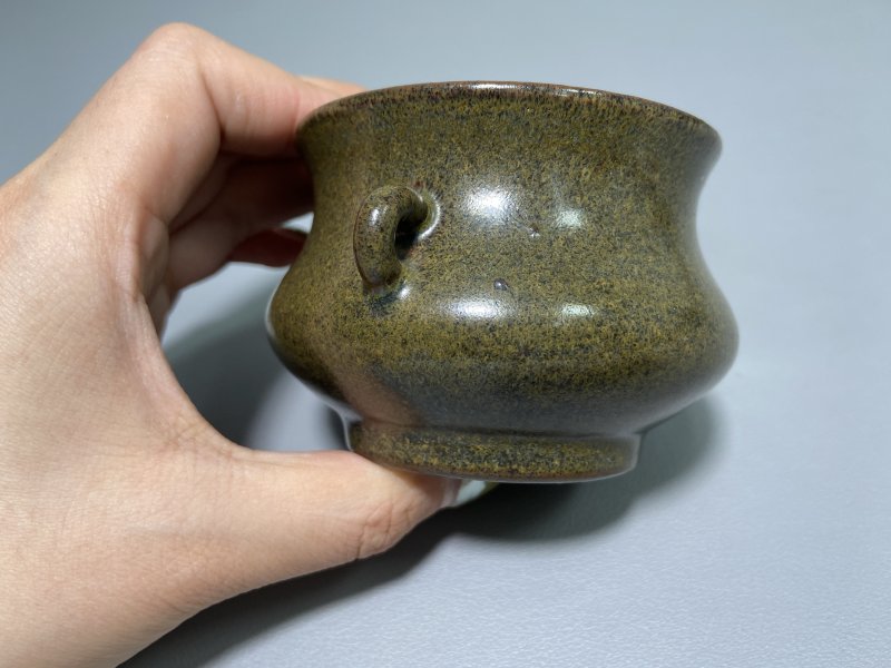 清 茶叶沫釉香炉 - 图2