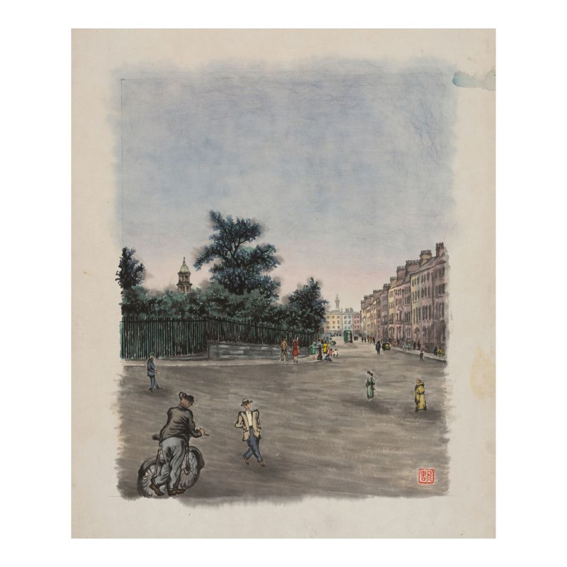 蔣彝（1903–1977)　〈啞行者〉繫列圖稿　設色紙本　紙本附卡紙五幀／軟片四帧 | CHIANG YEE (JIANG YI, 1903-1977)