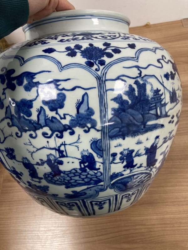 明万历 青花四贤居士图大罐 - 图6