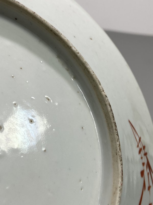 清乾隆 蓝地轧道皮球花纹盘 - 图18