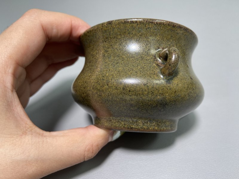 清 茶叶沫釉香炉 - 图3