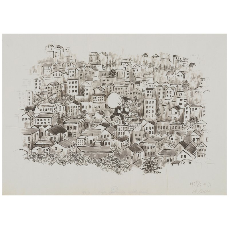 蔣彝（1903-1977）　〈三藩市畫記〉圖稿　水墨紙本　軟片八十二幀　一九六四年作 | CHIANG YEE (JIANG YI, 1903-1977) - 图3
