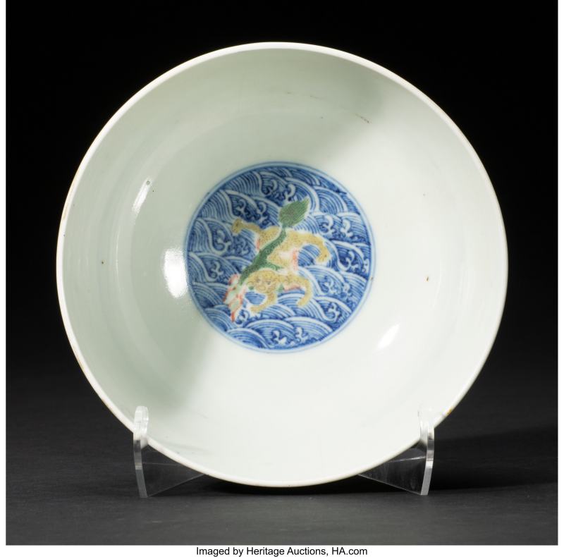 A Rare Chinese Blue and White with Famille Verte Enameled Bowl - 图3