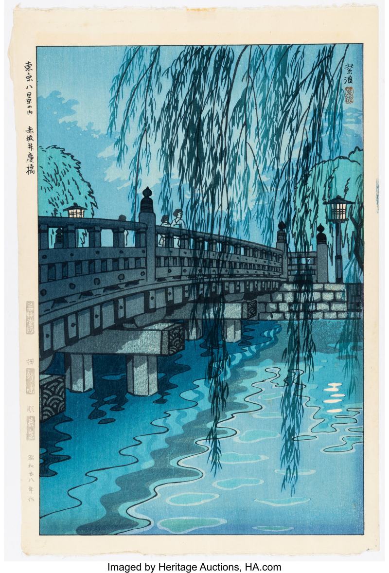 Kasamatsu Shiro (Japanese, 1898-1991), Three Works, Night Scenes - 图3