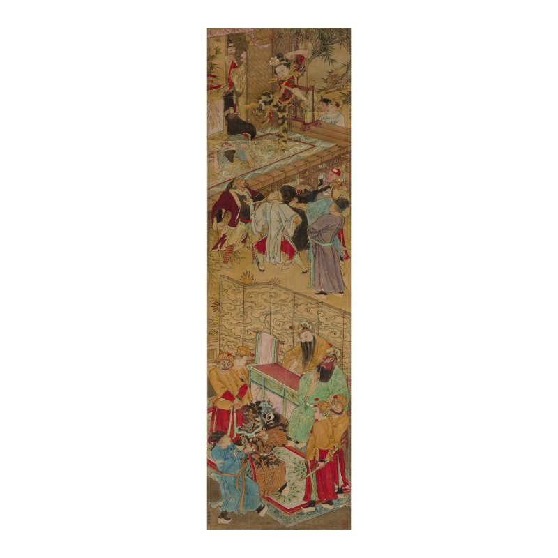 徐廷琨（1777-1853）　京劇故事燈畫　設色絹本　立軸八屏 | XU TINGKUN (XU BAIZHAI, 1777-1853) - 图8
