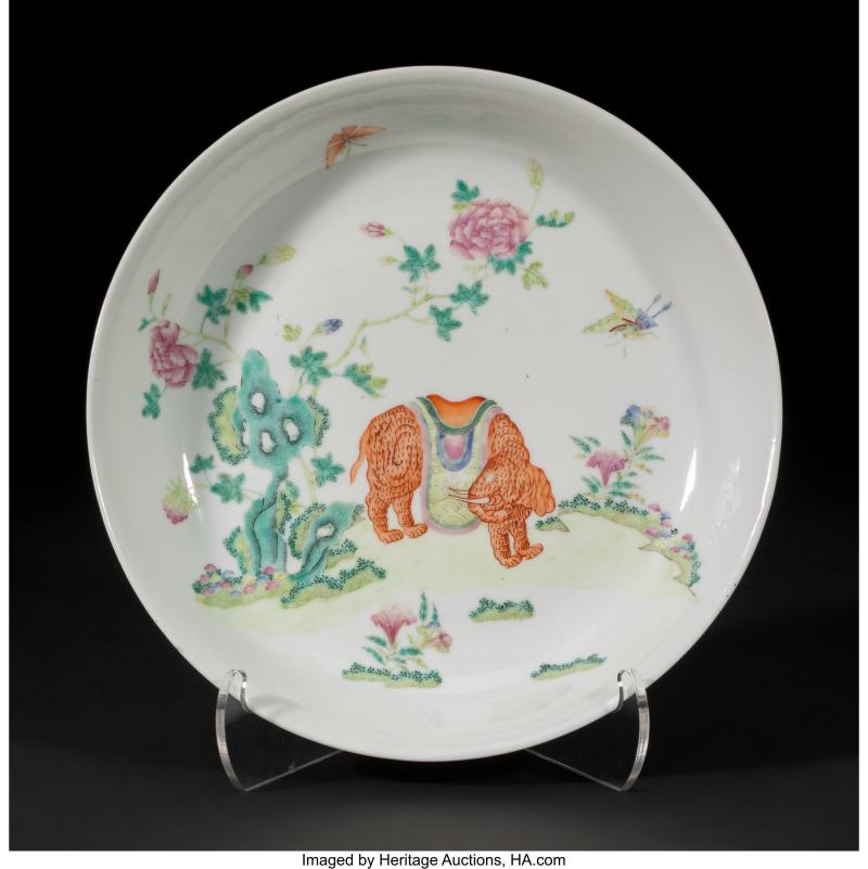 A Chinese Famille Rose 'Elephant' Dish