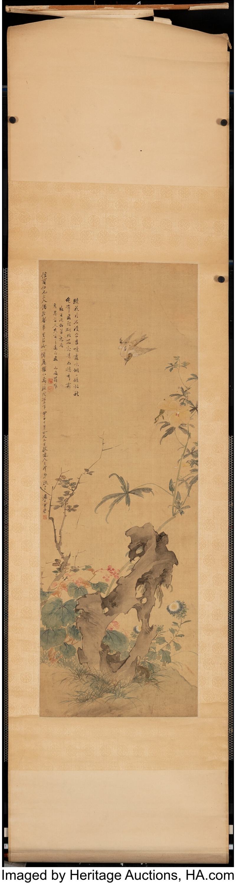 Weng Luo (Chinese, 1790-1849), Sparrow and Flowers - 图2