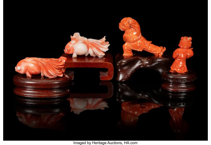 A Group of Four Chinese Coral Carvings - 图2