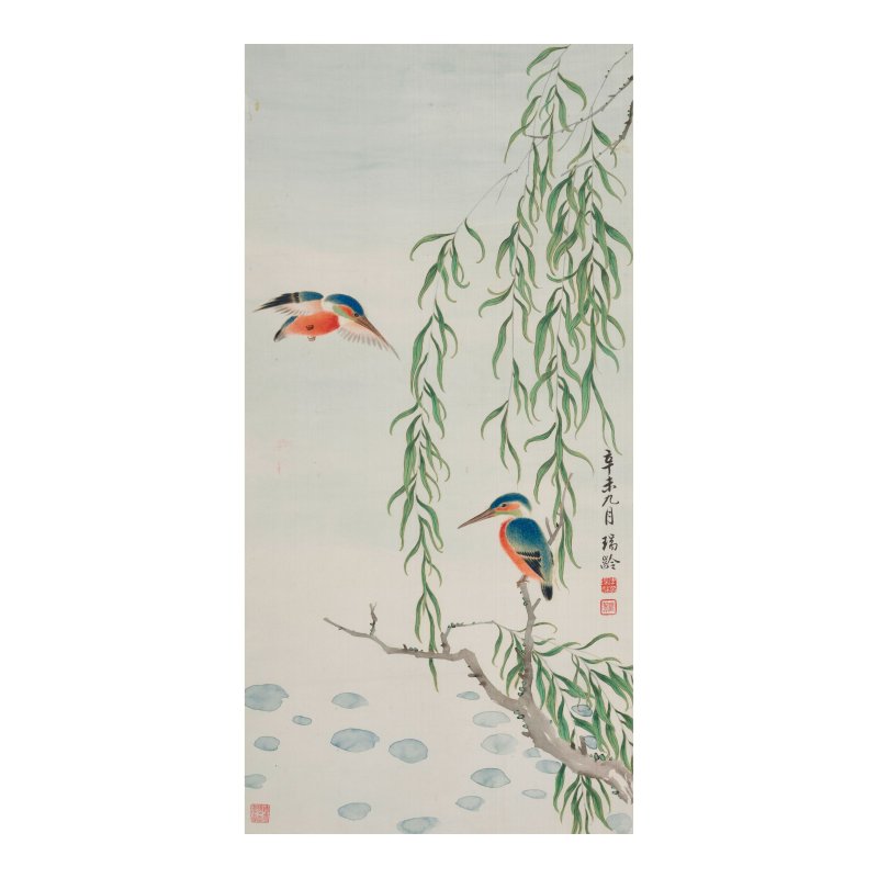 李瑞齡（1894-1972）　四時花鳥　設色絹本　鏡框四屏　一九三一年作 | LI RUILING (1894-1972) - 图7