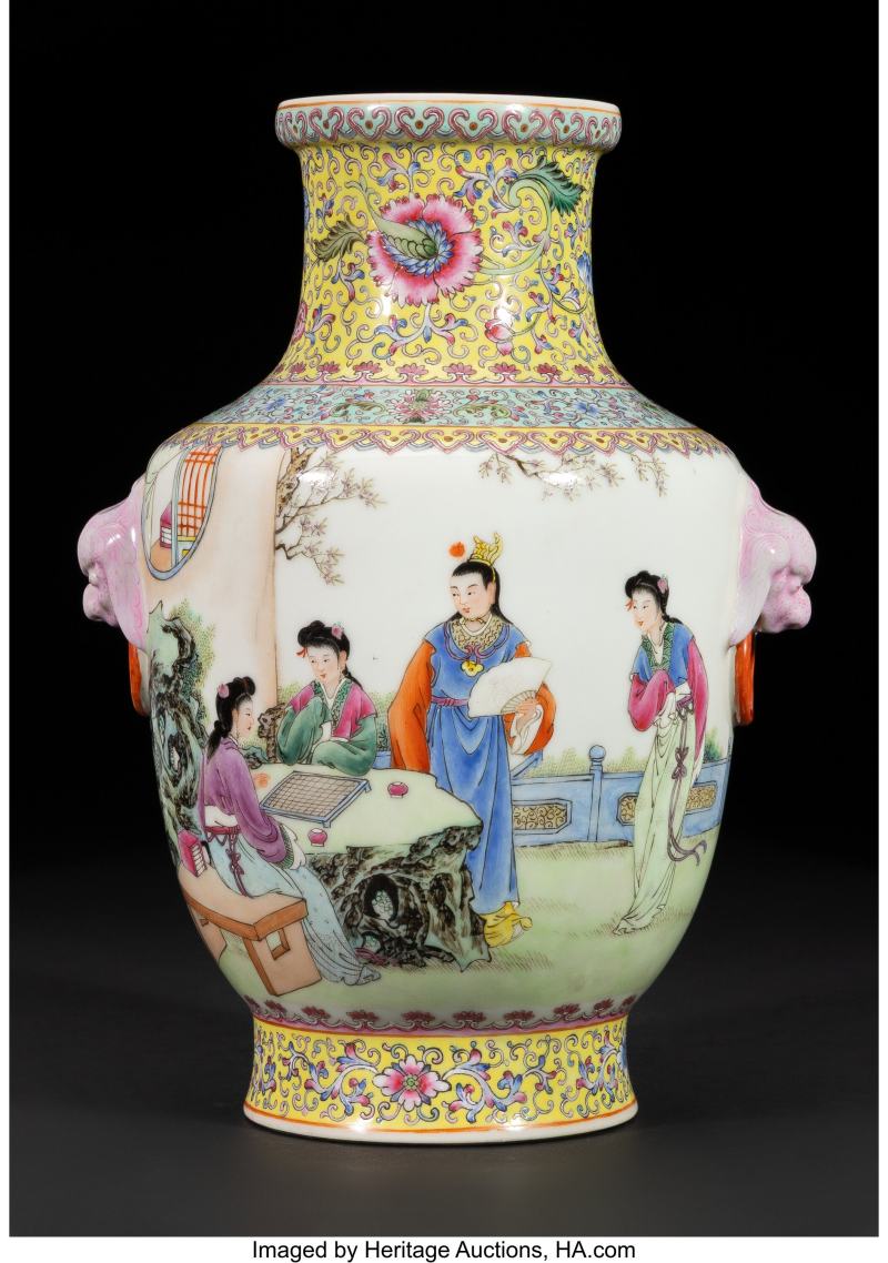 A Chinese Famille Rose Figural Vase