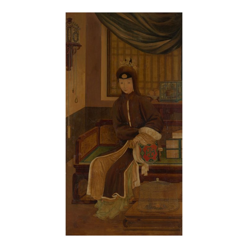 王致誠（1702-1768）畫派　裘裝美人像 | SCHOOL OF JEAN DENIS ATTIRET (WANG ZHICHENG, 1702-1768) - 图3