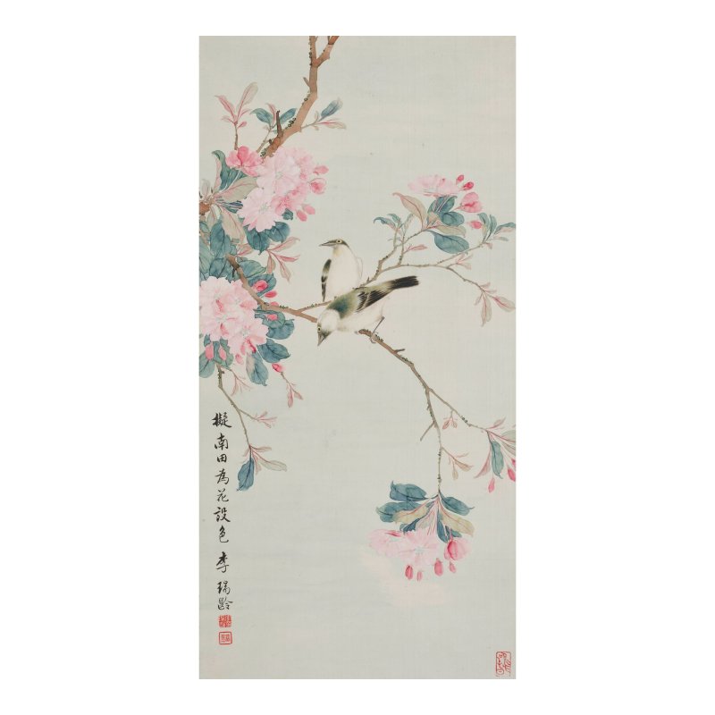 李瑞齡（1894-1972）　四時花鳥　設色絹本　鏡框四屏　一九三一年作 | LI RUILING (1894-1972) - 图8