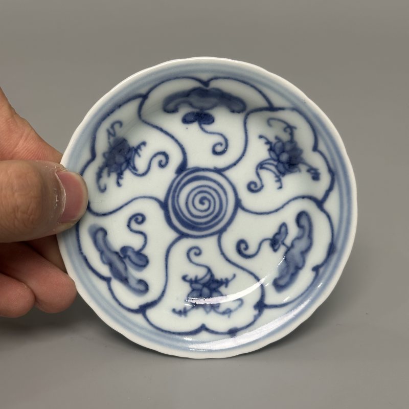清中期 青花灵芝纹盘子5只 - 图2