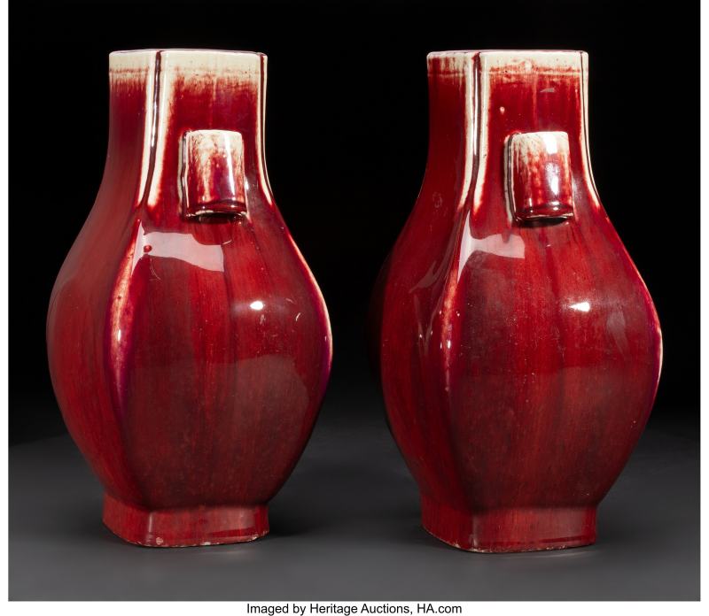 A Pair of Chinese Oxblood-Glazed Two-Handled - 图2