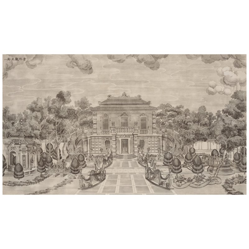 伊蘭泰（活躍於1749–1793年）仿郎世寧　圓明園苑景　紙本銅版畫　冊頁裱為鏡框二十幅　一九七七年印製 | YI LANTAI (ACTIVE 1749-1793) AFTER GIUSEPPE CASTIGLIONE (LANG SHINING), JARDIN DE FLORE, PARIS - 图56