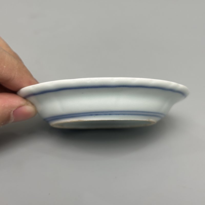 清中期 青花灵芝纹盘子5只 - 图3