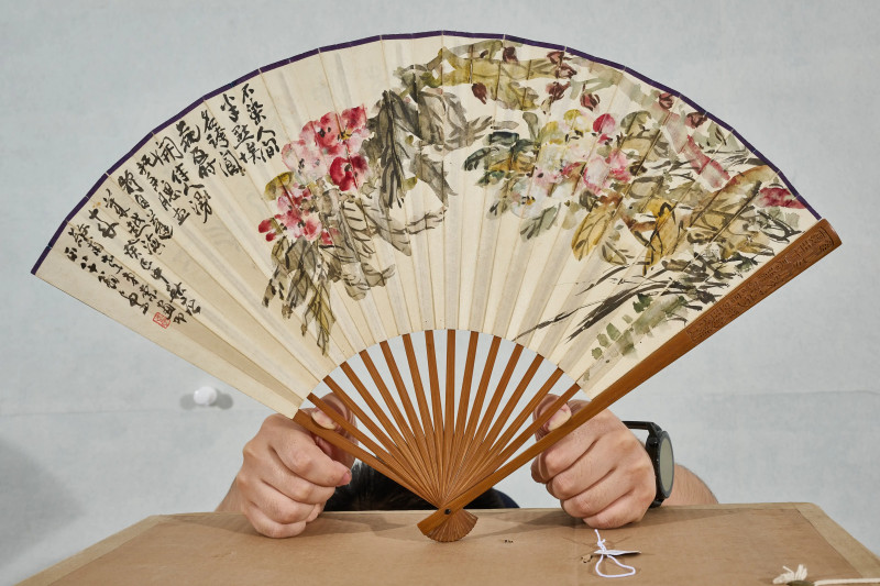 赵云壑、萧退厂 1953年作 《花卉》、《书法》 - 图2