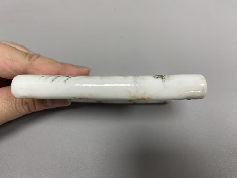 清 墨彩石纹釉山水墨床 - 图6