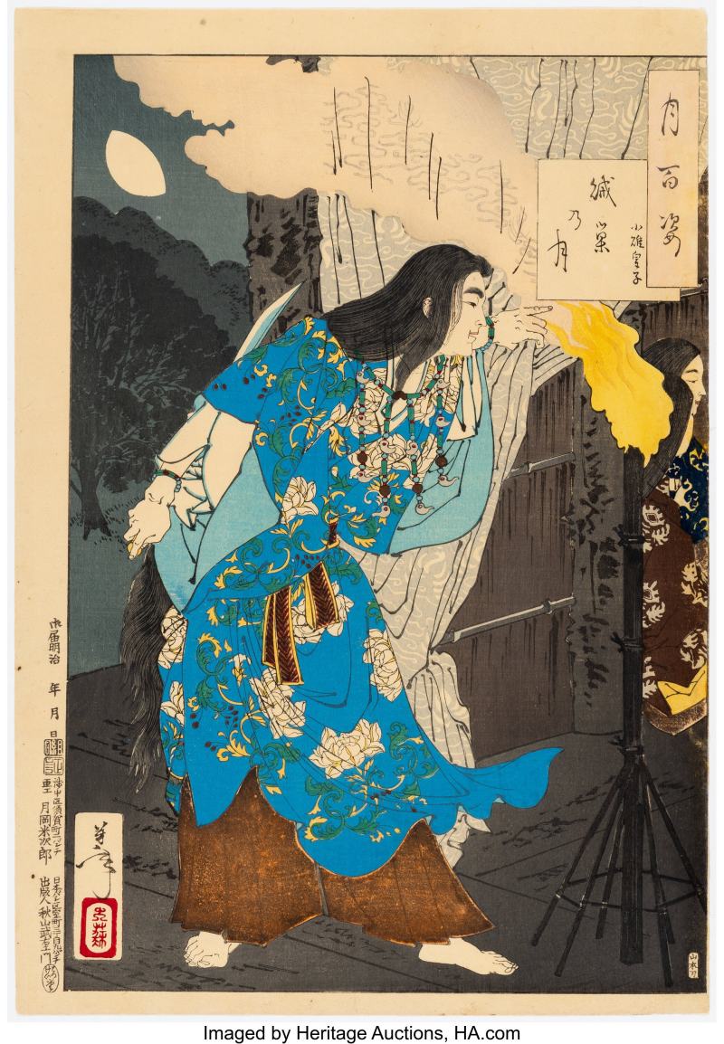 Tsukioka Yoshitoshi (Japanese, 1839-1892), Three Works, from the series One Hundred Aspects of the Moon (Tsuki hyakushi)