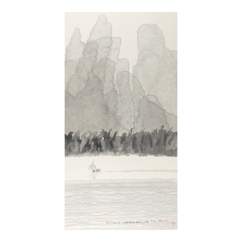 陳家泠（生於1937年）　一帆風情　水墨紙本　鏡心　一九八七年作 | CHEN JIALING (1937)