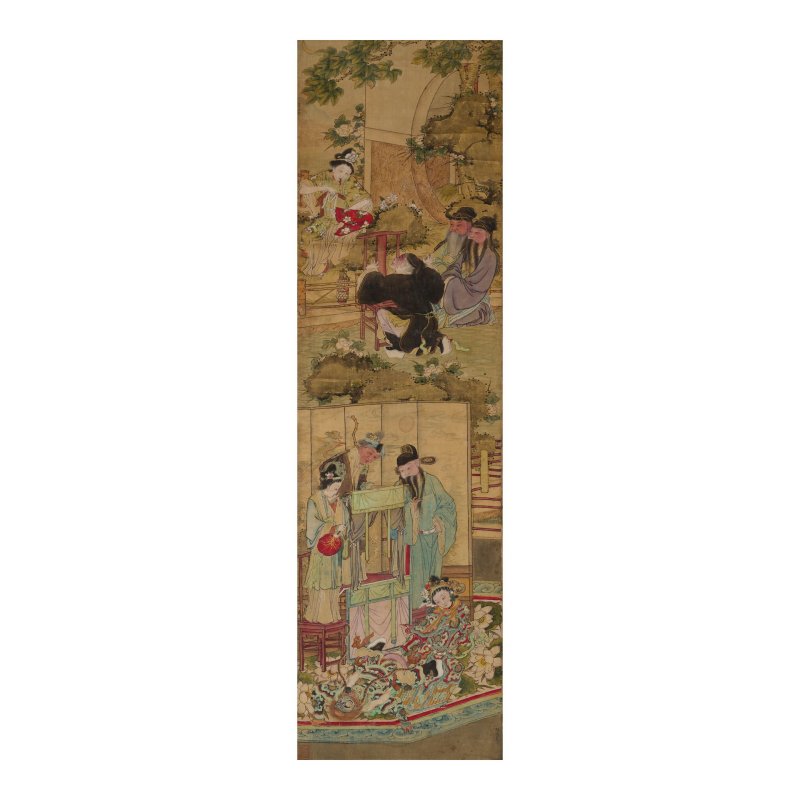 徐廷琨（1777-1853）　京劇故事燈畫　設色絹本　立軸八屏 | XU TINGKUN (XU BAIZHAI, 1777-1853) - 图6