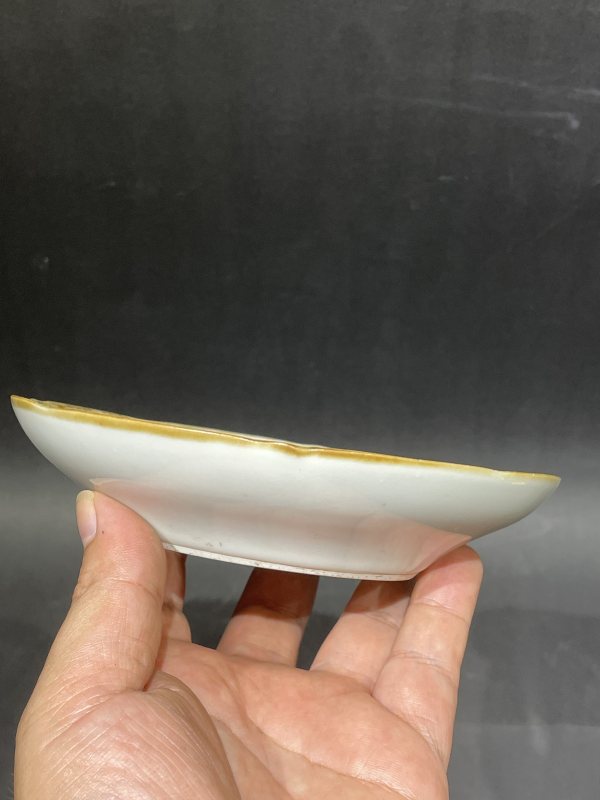 清晚期 浅降彩花鸟纹盘 - 图5
