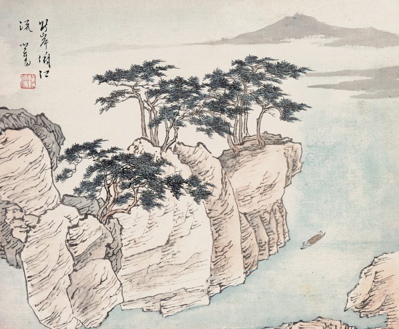 断岸孤舟