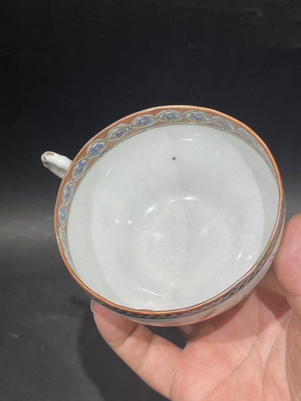 民国 粉彩金玉满堂纹杯碟一套 - 图10