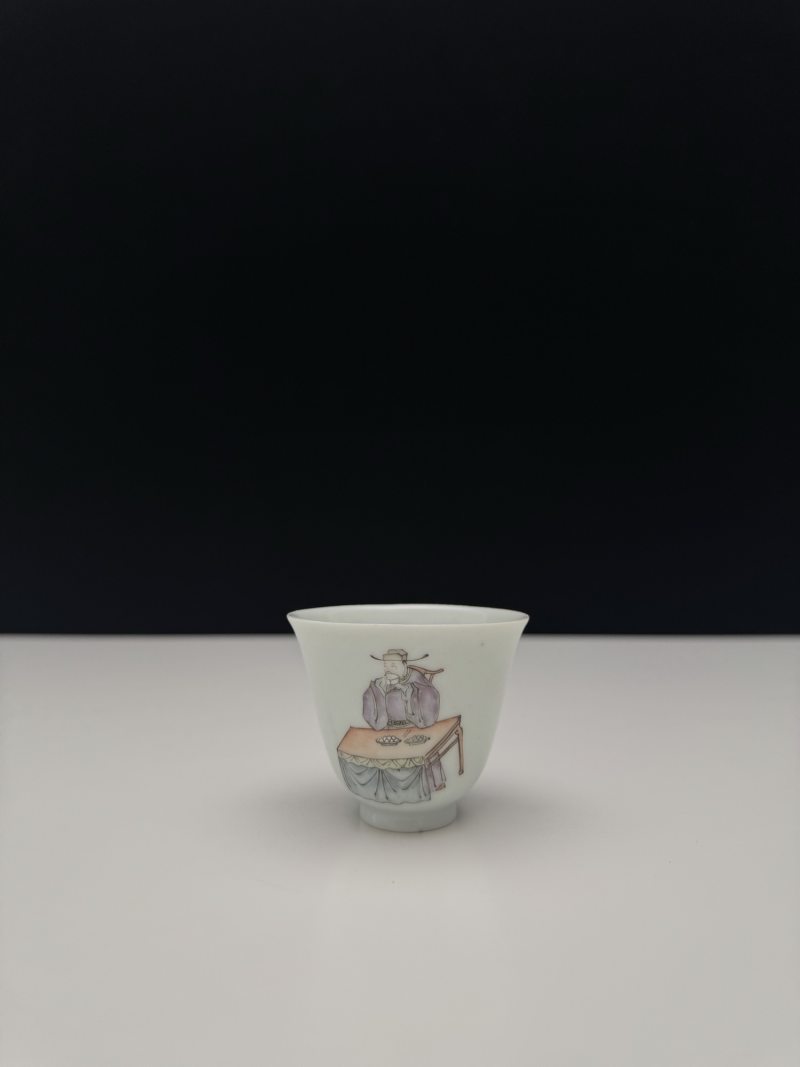 清道光 粉彩饮中八仙人物诗文铃铛杯 - 图3