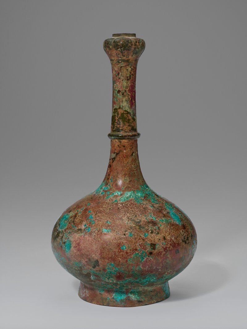 中國 漢 銅蒜頭壺  CHINA, HAN DYNASTY (206 BC-AD 220)