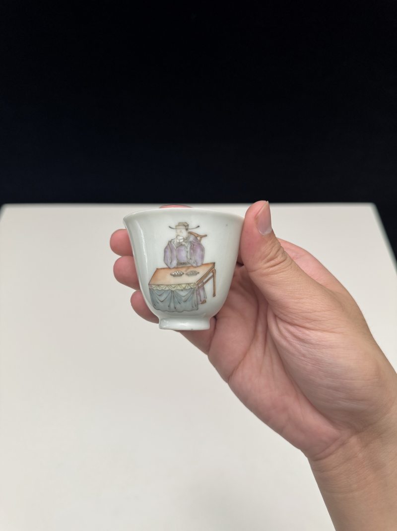 清道光 粉彩饮中八仙人物诗文铃铛杯 - 图4