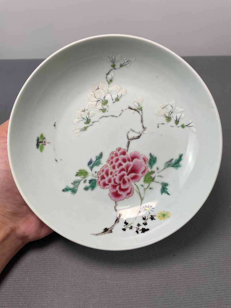 清雍正 粉彩玉堂富贵图盘 - 图3